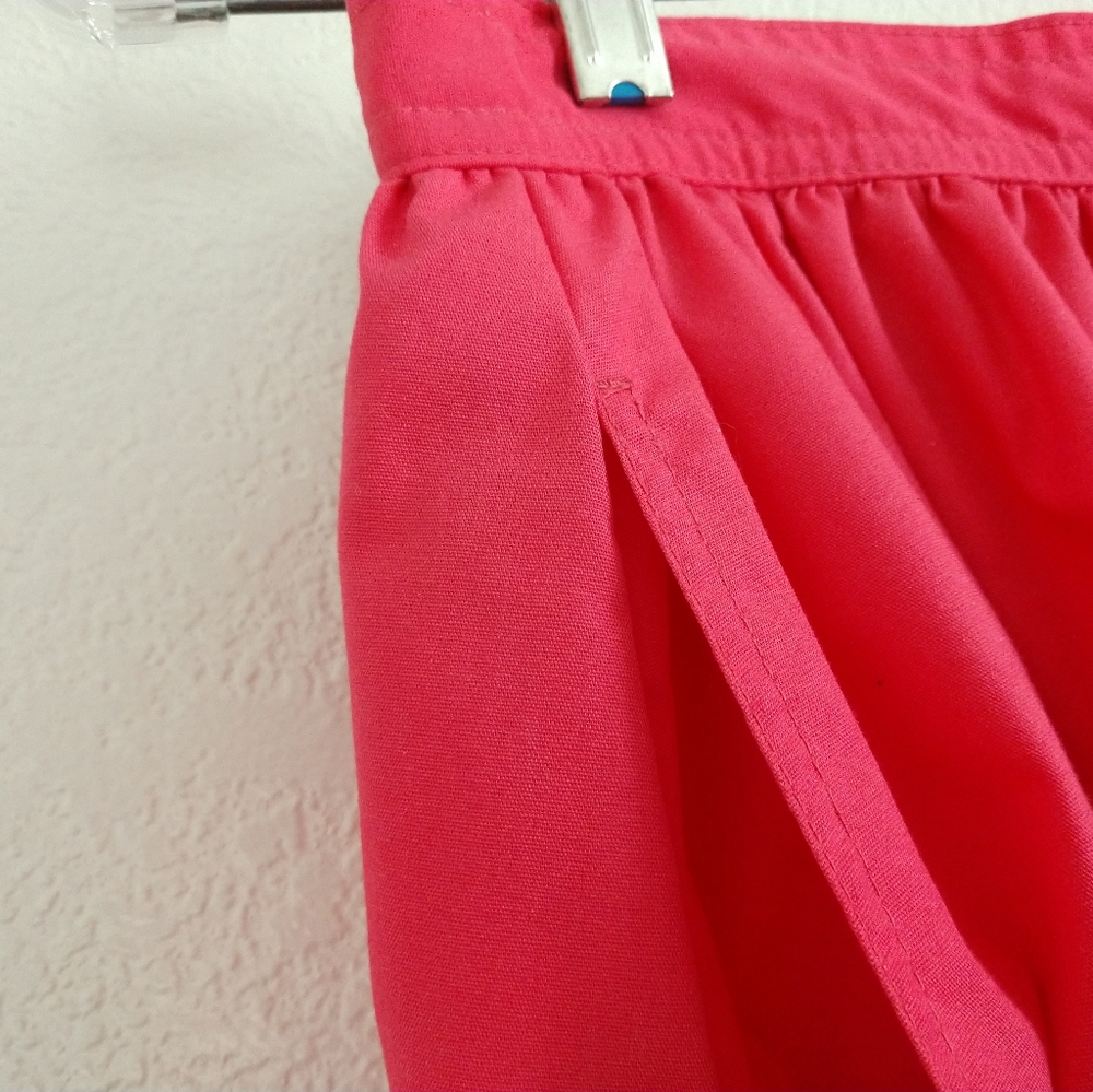 2 Lands' End Skirts Skirt 80s Charter Collection Green & Pink Pockets Size 10 - Picture 9 of 10